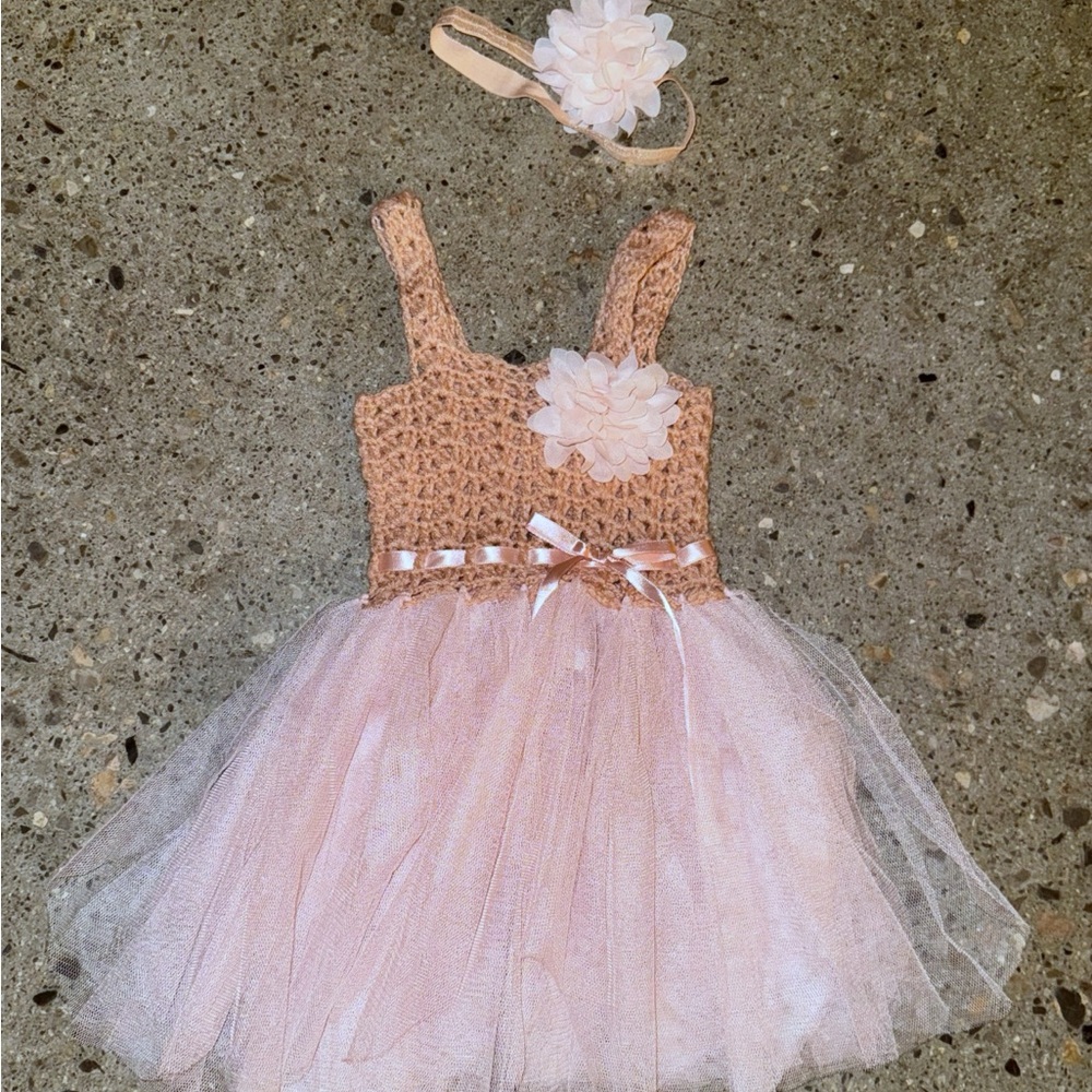 Pink Tulle Dress with Headband